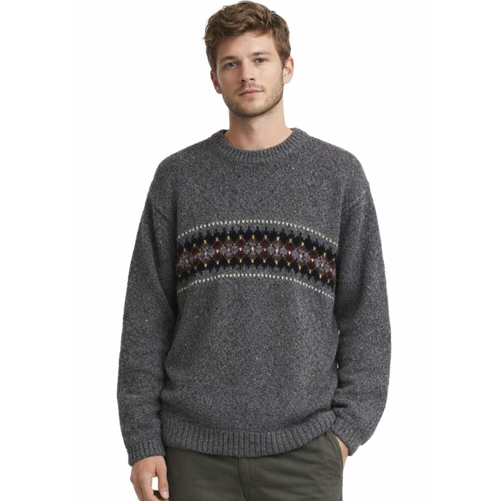 Union Bay Wool Blend Crewneck Sweater Mens Size L 80s Gray Grandpacore Pullover